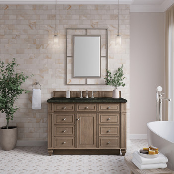 Bristol 48" Single Vanity, Whitewashed Walnut, w/ 3 CM Phantome Eclos Top