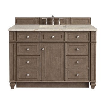 Bristol 48" Single Vanity, Whitewashed Walnut, w/ 3 CM Tajnar Eclos Top w/FreePower Wireless Charger