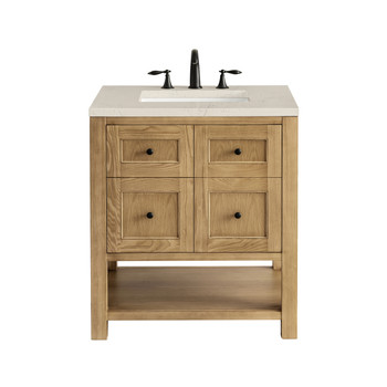 Breckenridge 30" Single Vanity, Light Natural Oak, w/ 3 CM Siberian Silestone Top