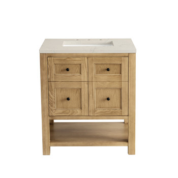 Breckenridge 30" Single Vanity, Light Natural Oak, w/ 3 CM Siberian Silestone Top