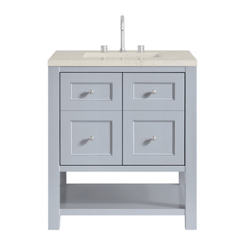 Breckenridge 30" Single Vanity, Serenity Blue, w/ 3 CM Siberian Silestone Top