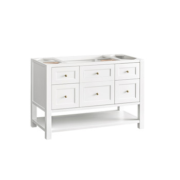 Breckenridge 48" Single Vanity, Bright White w/ 3 CM White Zeus Top