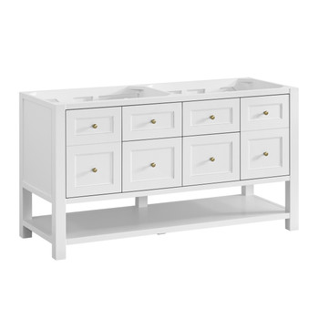 Breckenridge 60" Double Vanity, Bright White, w/ 3 CM Lime Delight Quartz Top