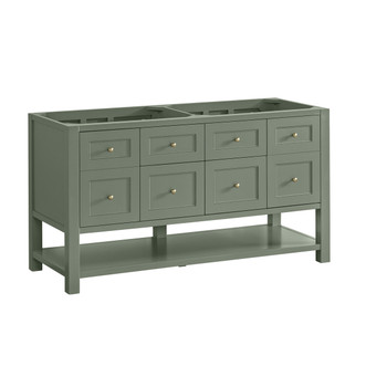 Breckenridge 60" Double Vanity, Smokey Celadon, w/ 3 CM Tajnar Eclos Top