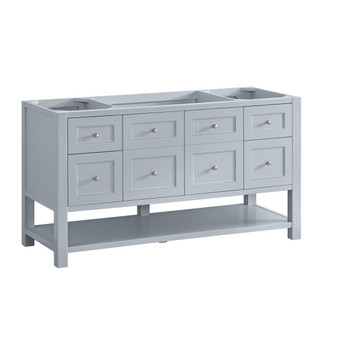 Breckenridge 60" Double Vanity, Serenity Blue, w/ 3 CM Victorian Silver Quartz Top