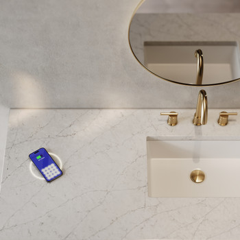 Breckenridge 60" Single Vanity, Smokey Celadon, w/ 3 CM Eternal Jasmine Pearl Silestone Top w/ FreePower Wireless Charger