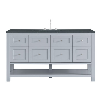 Breckenridge 60" Single Vanity, Serenity Blue, w/ 3 CM Charcoal Soapstone Quartz Top
