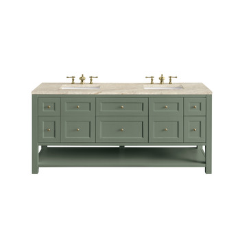 Breckenridge 72" Double Vanity, Smokey Celadon, w/ 3 CM Tajnar Eclos Top