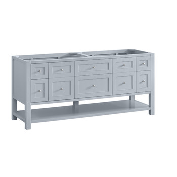 Breckenridge 72" Double Vanity, Serenity Blue, w/ 3 CM Charcoal Soapstone Quartz Top