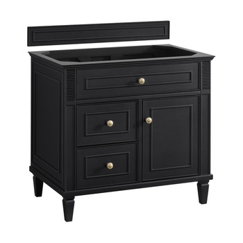 Lorelai 36" Single Vanity, Black Onyx, w/ 3 CM Siberian Silestone Top