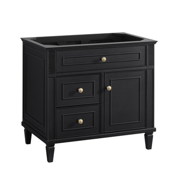 Lorelai 36" Single Vanity, Black Onyx w/ 3 CM White Zeus Silestone Top