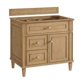Lorelai 36" Single Vanity, Light Natural Oak w/ 3 CM Charcoal Soapstone Silestone Top