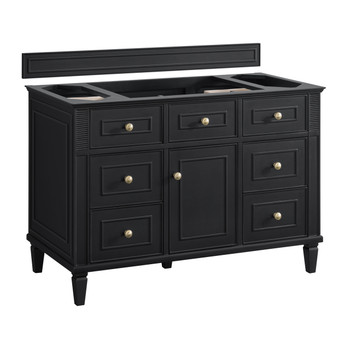 Lorelai 48" Single Vanity, Black Onyx w/ 3 CM Parisien Bleu Silestone Top