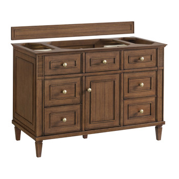 Lorelai 48" Single Vanity, Mid-Century Walnut w/ 3 CM Eternal Jasmine Pearl Silestone Top