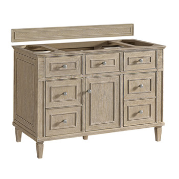 Lorelai 48" Single Vanity, Whitewashed Oak w/ 3 CM Charcoal Soapstone Silestone Top