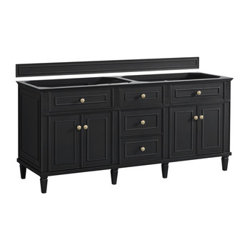 Lorelai 72" Double Vanity, Black Onyx, w/ 3 CM Siberian Silestone Top