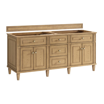 Lorelai 72" Double Vanity, Light Natural Oak w/ 3 CM Eternal Marfil Silestone Top