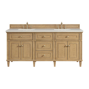 Lorelai 72" Double Vanity, Light Natural Oak, w/ 3 CM Siberian Silestone Top