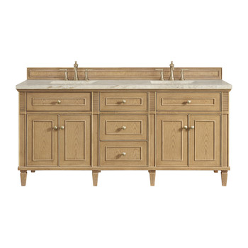 Lorelai 72" Double Vanity, Light Natural Oak, w/ 3 CM Tajnar Eclos Top