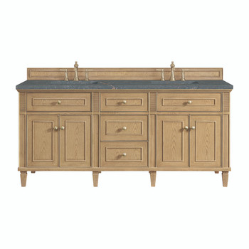 Lorelai 72" Double Vanity, Light Natural Oak w/ 3 CM Parisien Bleu Silestone Top w/FreePower Wireless Charger
