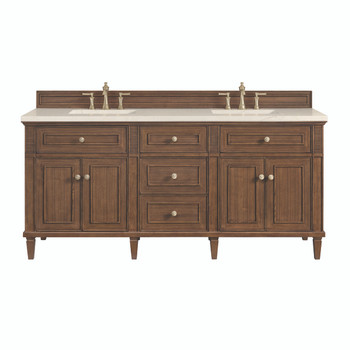 Lorelai 72" Double Vanity, Mid-Century Walnut w/ 3 CM Eternal Marfil Silestone Top