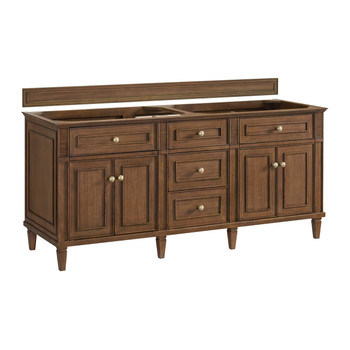 Lorelai 72" Double Vanity, Mid-Century Walnut, w/ 3 CM Siberian Silestone Top