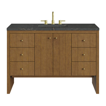 Hudson 48" Single Vanity, Honey Oak w/ 3 CM Parisien Bleu Silestone Top