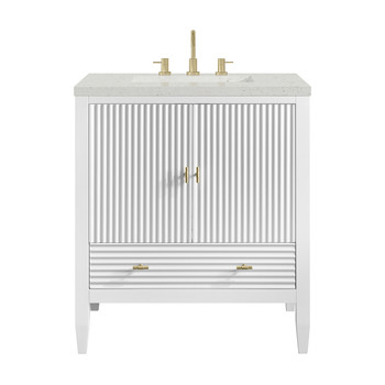 Myrrin 30" Single Vanity, Bright White w/ 3 CM Lime Delight Silestone Top