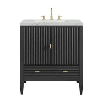 Myrrin 30" Single Vanity, Carbon Oak w/ 3 CM Ethereal Noctis Silestone Top
