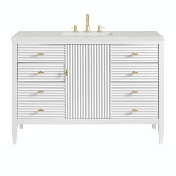 Myrrin 48" Single Vanity, Bright White w/ 3 CM Lime Delight Silestone Top