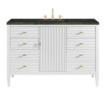 Myrrin 48" Single Vanity, Bright White, w/ 3 CM Phantome Eclos Top