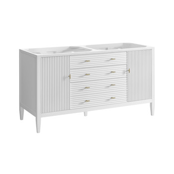 Myrrin 60" Double Vanity, Bright White w/ 3 CM Lime Delight Silestone Top