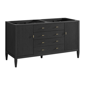 Myrrin 60" Double Vanity, Carbon Oak w/ 3 CM White Zeus Silestone Top
