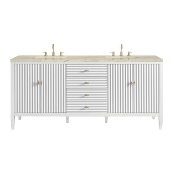 Myrrin 72" Vanity, Bright White, w/ 3 CM Tajnar Eclos Top