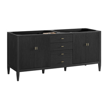 Myrrin 72" Double Vanity, Carbon Oak w/ 3 CM Eternal Jasmine Pearl Silestone Top