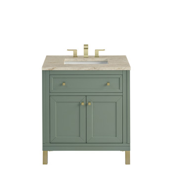 Chicago 30" Single Vanity, Smokey Celadon, w/ 3 CM Tajnar Eclos Top