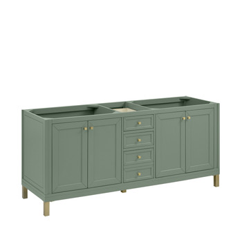 Chicago 72" Double Vanity, Smokey Celadon, w/ Single Hole 3CM White Zeus Silestone® Top & Backsplash