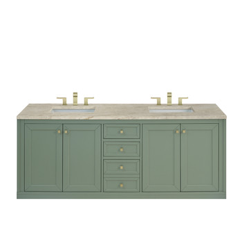 Chicago 72" Double Vanity, Smokey Celadon, w/ 3 CM Tajnar Eclos Top