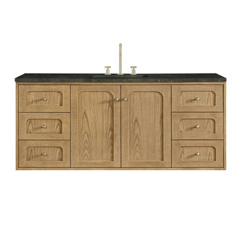 Laurent 60" Single Vanity, Light Natural Oak, w/ 3 CM Phantome Eclos Top