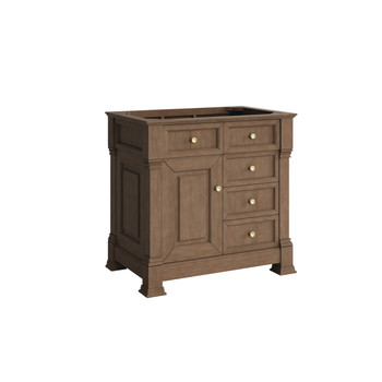 Brookfield 36" Single Vanity, Pecan, w/ 3 CM Siberian Silestone Top