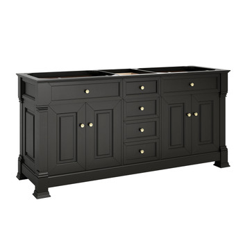Brookfield 72" Double Vanity, Black Onyx, w/ 3 CM Charcoal Soapstone Silestone Top