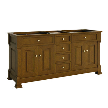 Brookfield 72" Double Vanity, Honey Oak, w/ 3 CM Charcoal Soapstone Silestone Top