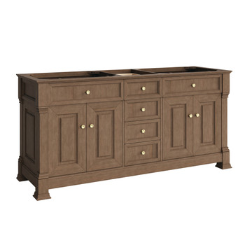 Brookfield 72" Double Vanity, Pecan, w/ 3 CM Charcoal Soapstone Silestone Top