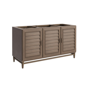 Portland 60" Single Vanity Whitewashed Walnut w/ 3 CM Parisien Bleu Silestone Top