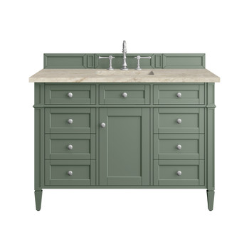 Brittany 48" Single Vanity, Smokey Celadon, w/ 3 CM Tajnar Eclos Top