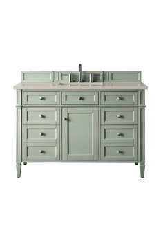 Brittany 48" Single Vanity, Sage Green, w/ 3 CM Siberian Silestone Top