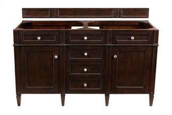 Brittany 60" Double Vanity, Burnished Mahogany, w/ 3 CM Siberian Silestone Top