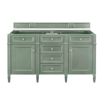 Brittany 60" Double Vanity, Smokey Celadon w/ 3 CM Eternal Jasmine Pearl Top
