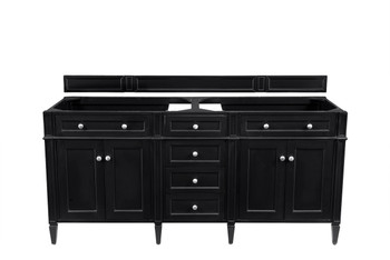 Brittany 72" Double Vanity, Black Onyx w/ 3 CM White Zeus Silestone Top