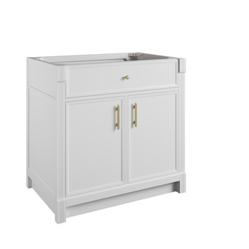 Bellshire 36" Single Vanity, Bright White w/ 3 CM Ethereal Noctis Silestone Top